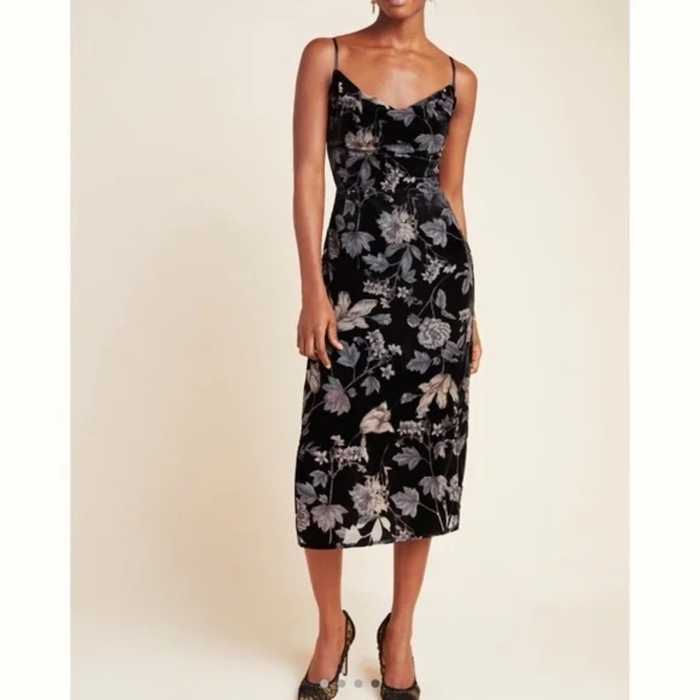 Sage The Label Floral Velvet Slip Dress